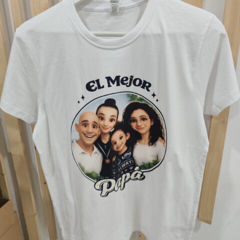 Camiseta personalizada Día del Padre con foto estilo animado