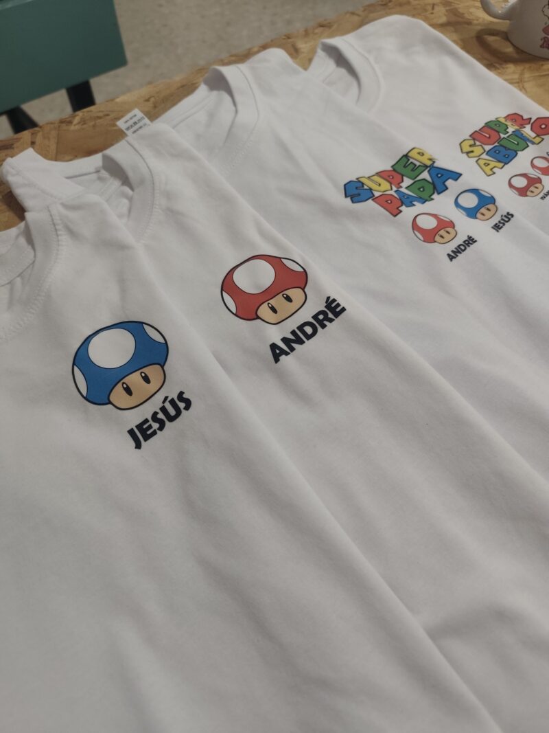 👕🍄 Pack camisetas “Súper Papá e Hijos”Mario Bros