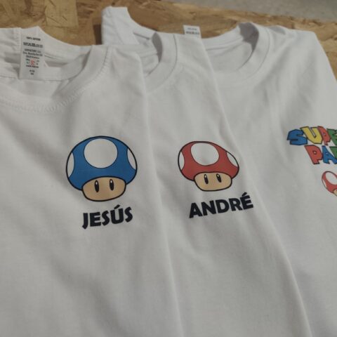 👕🍄 Pack camisetas “Súper Papá e Hijos”Mario Bros