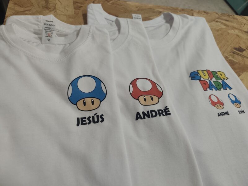 👕🍄 Pack camisetas “Súper Papá e Hijos”Mario Bros